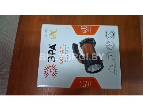 Светодиодный фонарь ЭРА PA-606 прожектор аккумуляторный 5 Вт, литий, поворотная ручка, Альфа /Китай/