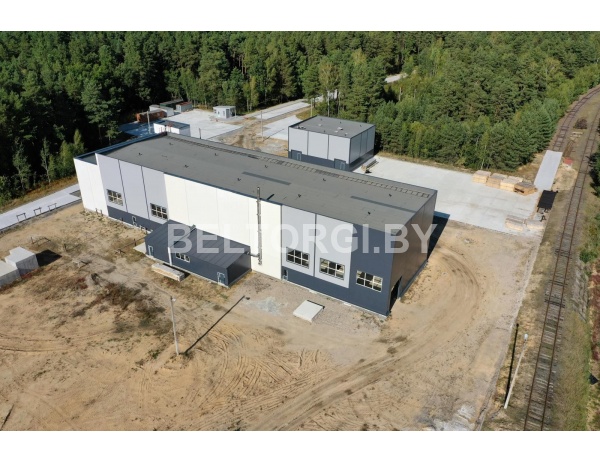 Производственная база (не введенная в эксплуатацию) общей пл. 2028,5м2 с ж/д путями, артскважиной по адресу Пинский район, Сошненский с/с, 0,8 км юго-западнее станции Парохонск