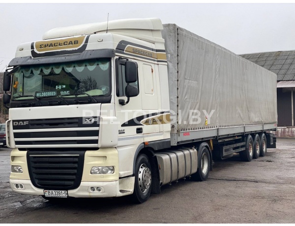 Грузовая сцепка: - Автомобиль грузовой седельный тягач DAF FT XF 105.460, 2011 г.в. - Полуприцеп бортовой тентовой KOEGEL SN 24, 2011 г.в.